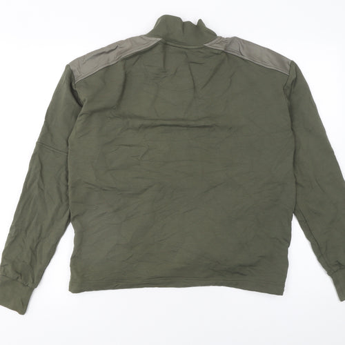 BAM Womens Green 1/2 Zip Pullover Sweatshirt Size 10 Bamboo Cotton Blend