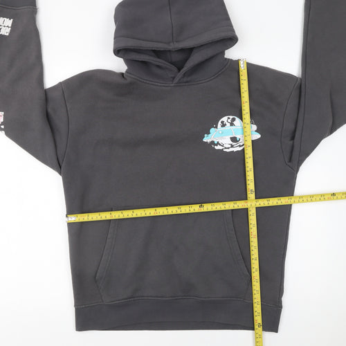 Pull&Bear Rick and Morty Black Hoodie Men’s S Graphic Pullover Fleece