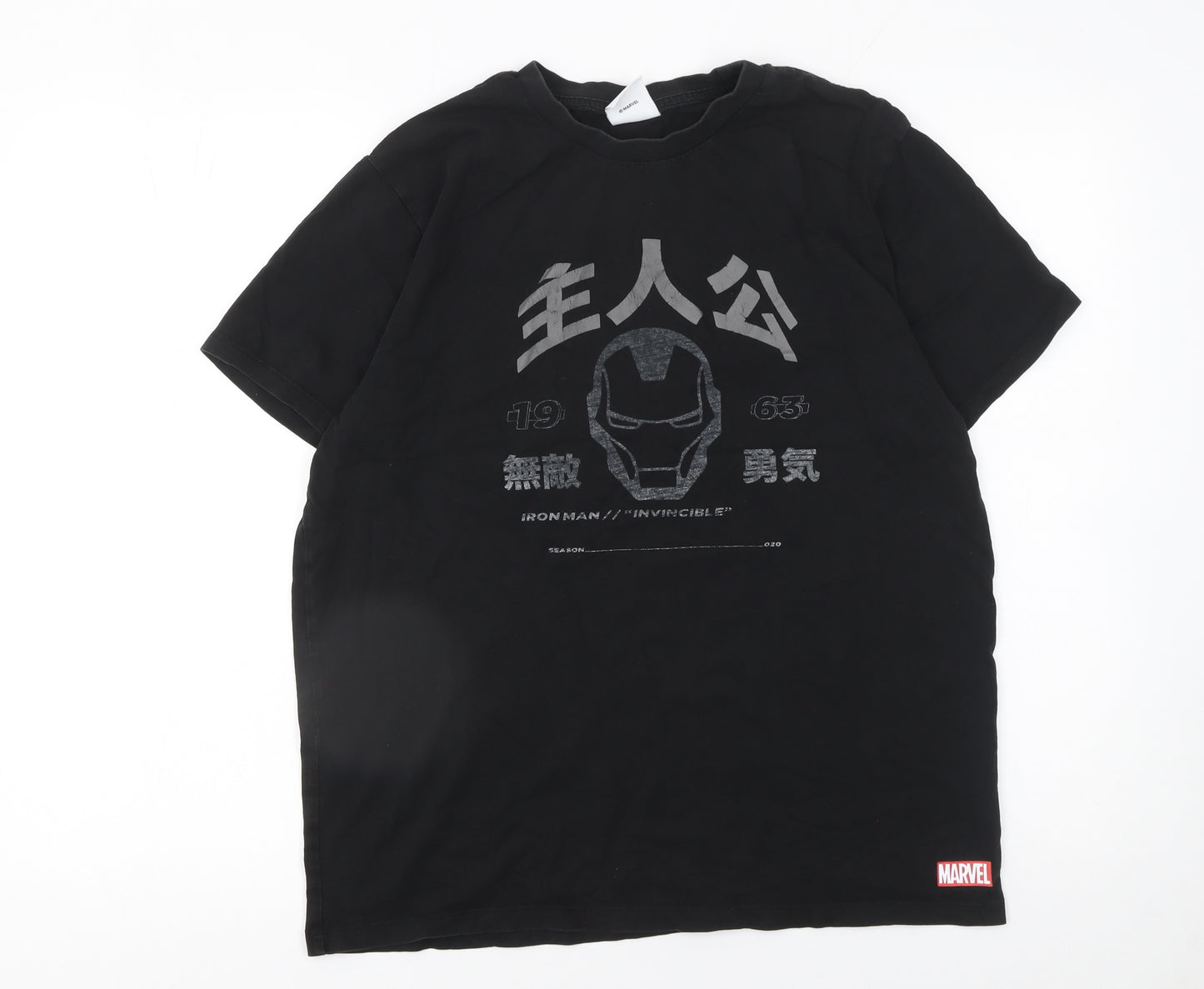 Marvel Iron Man Black Cotton Graphic Men's T-Shirt Medium