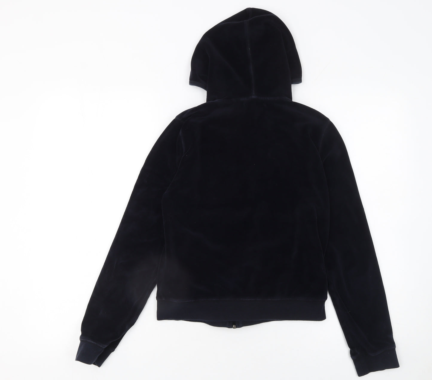 MNG Basics Women's Black Velour Full Zip Hoodie Size 10