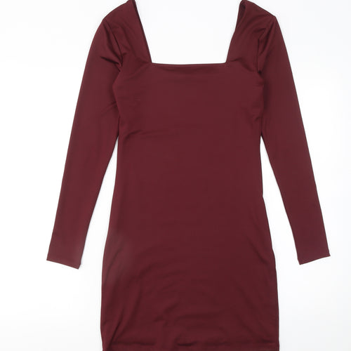 Bar III Women's Red XS Bodycon Long Sleeve Short Dress