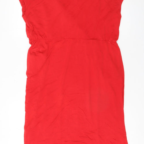 Wallis Women Red Size 16 Knee Length Wrap Dress