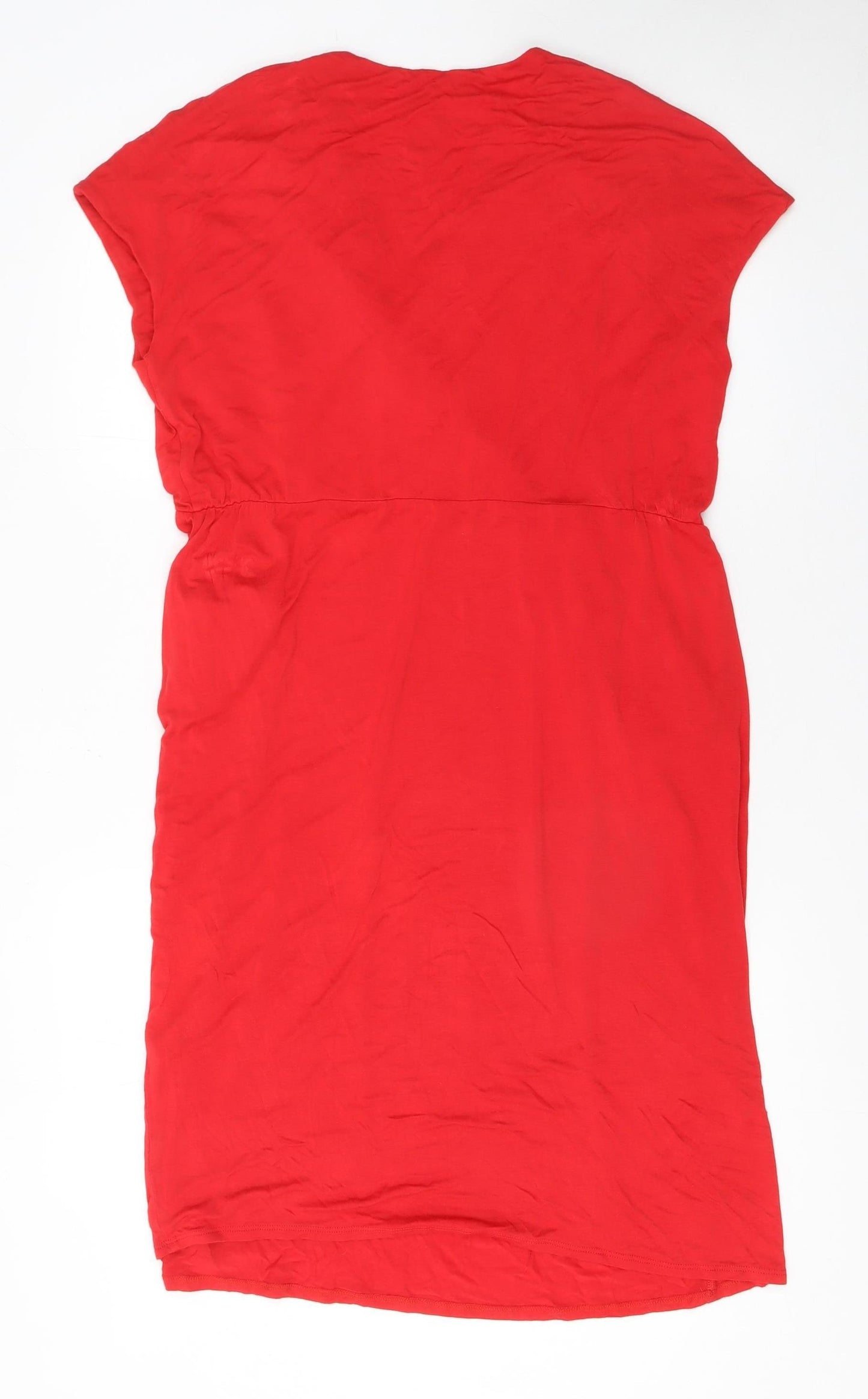 Wallis Women Red Size 16 Knee Length Wrap Dress