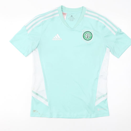Adidas Boys Green Football Jersey T-Shirt 13-14 Years Short Sleeve
