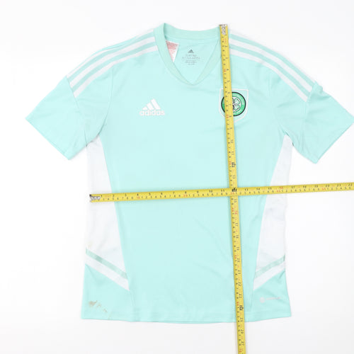 Adidas Boys Green Football Jersey T-Shirt 13-14 Years Short Sleeve