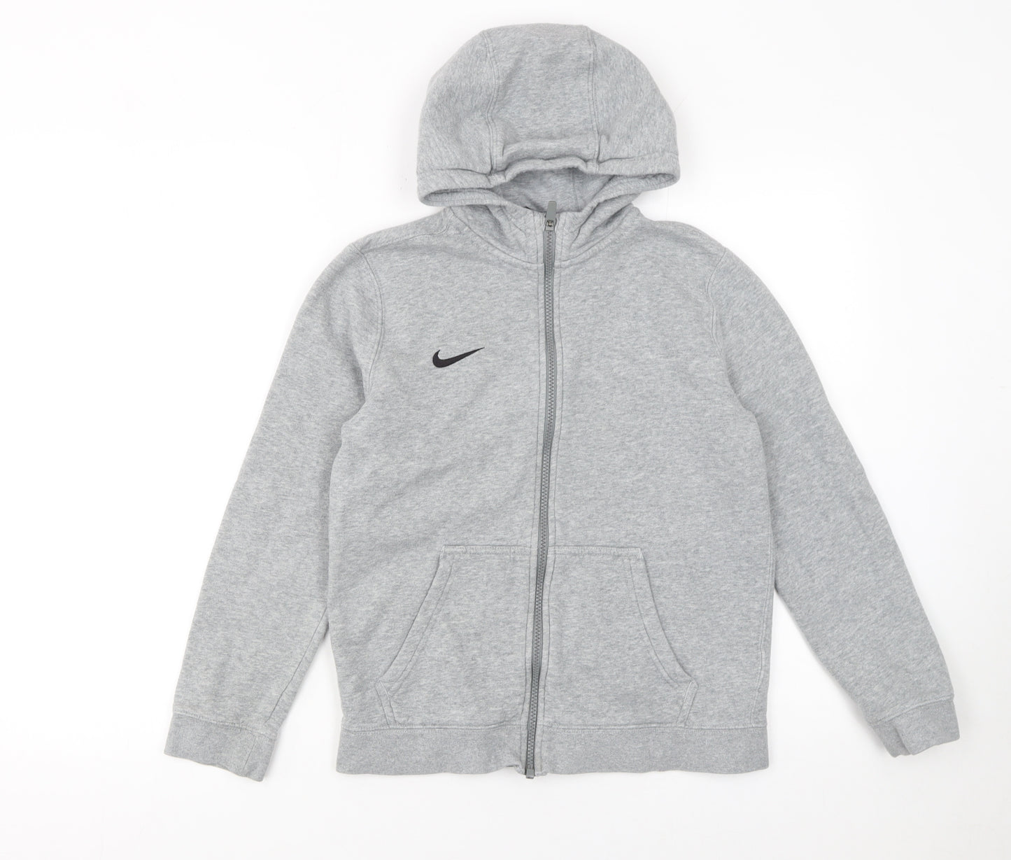 Nike Boys Grey Full Zip Hoodie L - Casual Fleece Sportswear