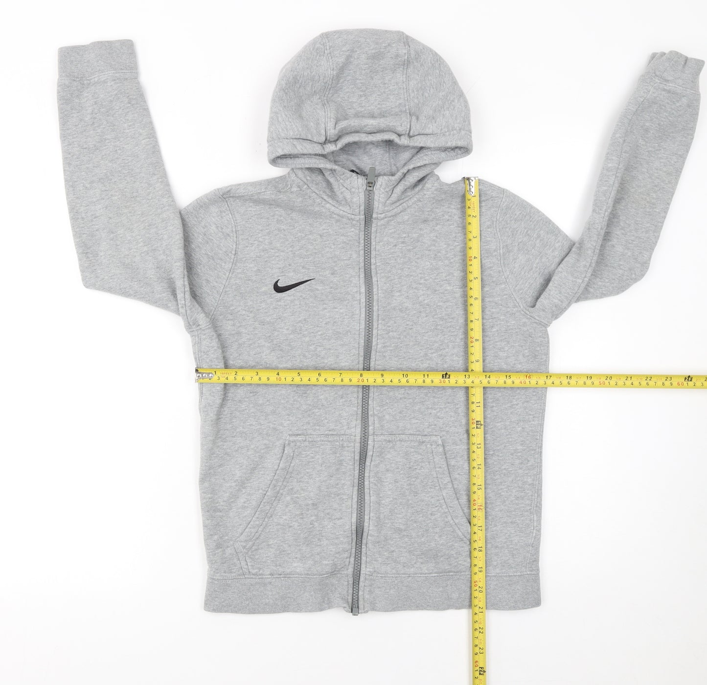 Nike Boys Grey Full Zip Hoodie L - Casual Fleece Sportswear