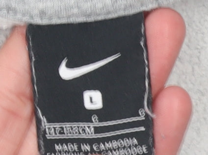 Nike Boys Grey Full Zip Hoodie L - Casual Fleece Sportswear