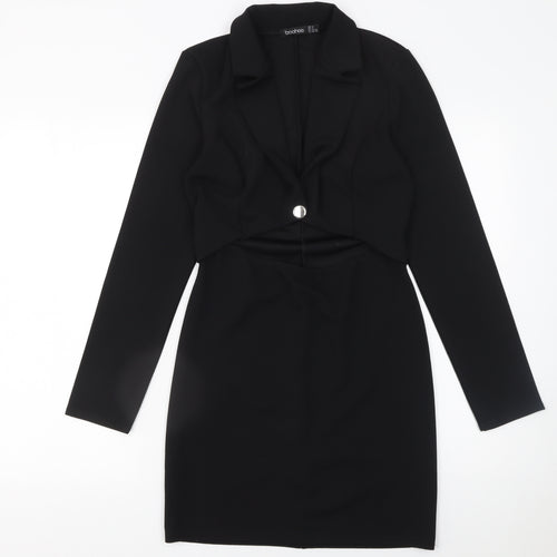 Boohoo Women’s Black Size 12 Long Sleeve Jacket Dress
