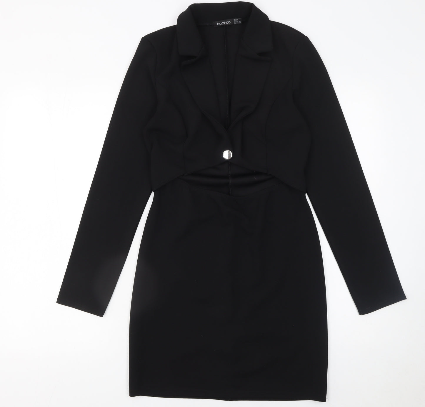 Boohoo Women’s Black Size 12 Long Sleeve Jacket Dress