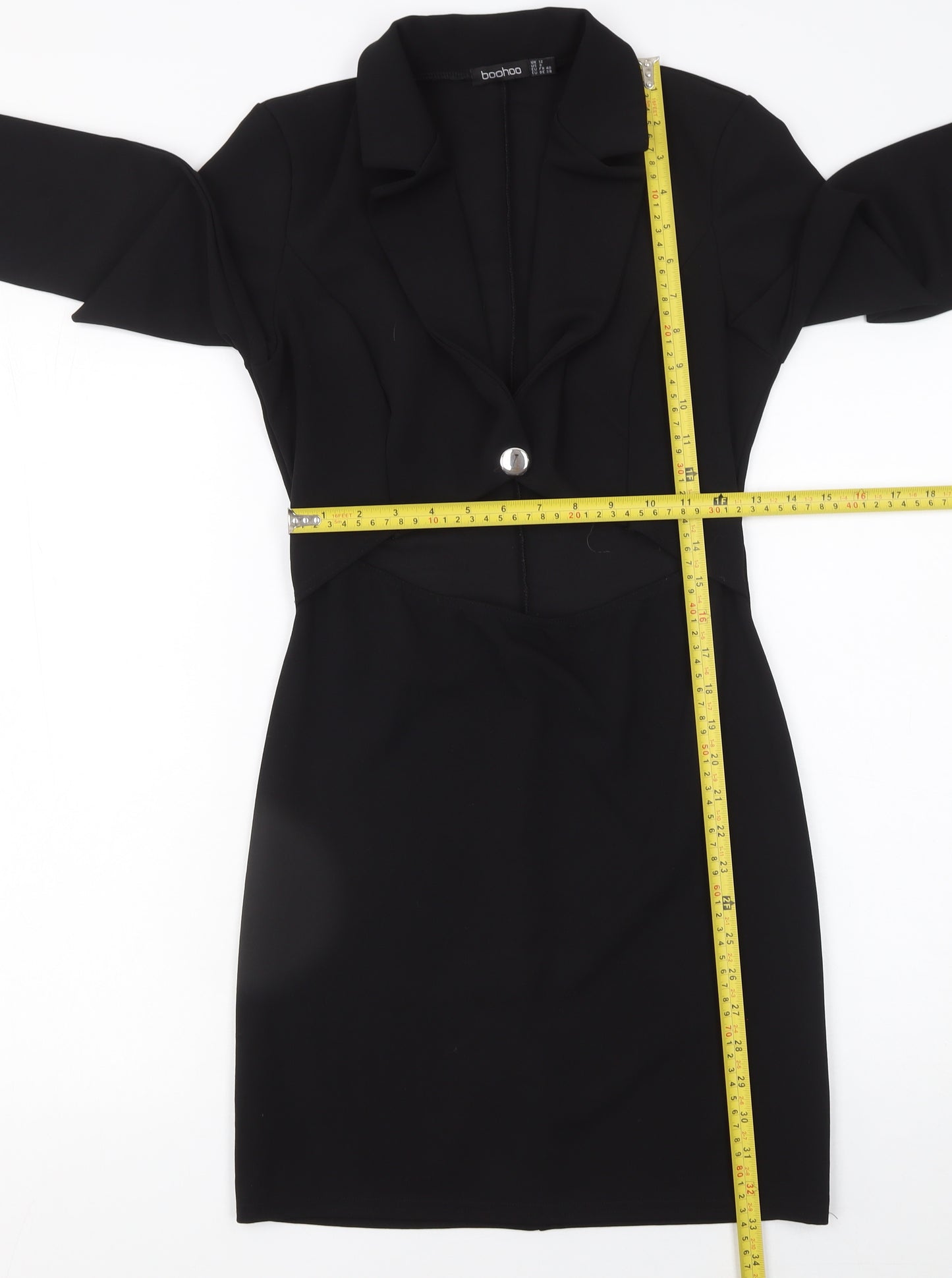 Boohoo Women’s Black Size 12 Long Sleeve Jacket Dress