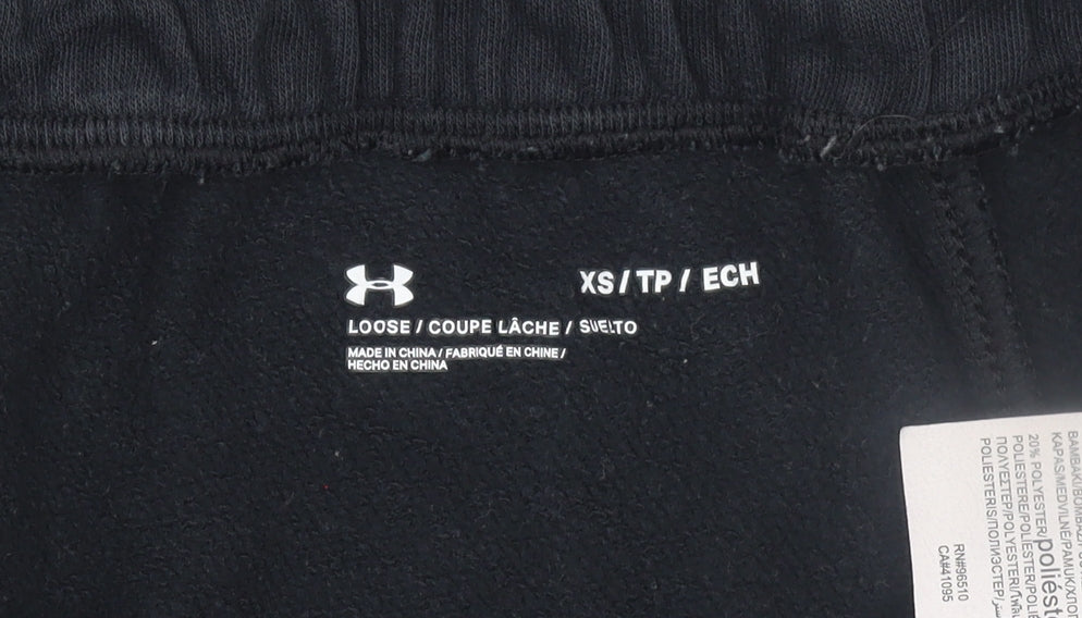Under Armour Womens Black XS Jogger Trousers Cotton Blend