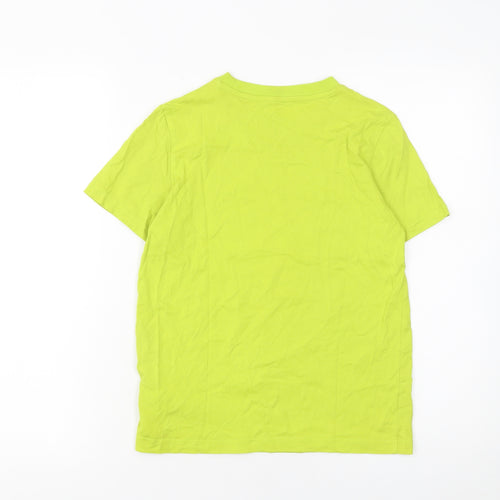 Puma Boys Yellow Graphic Basketball T-Shirt 11-12 Years Short Sleeve Cotton