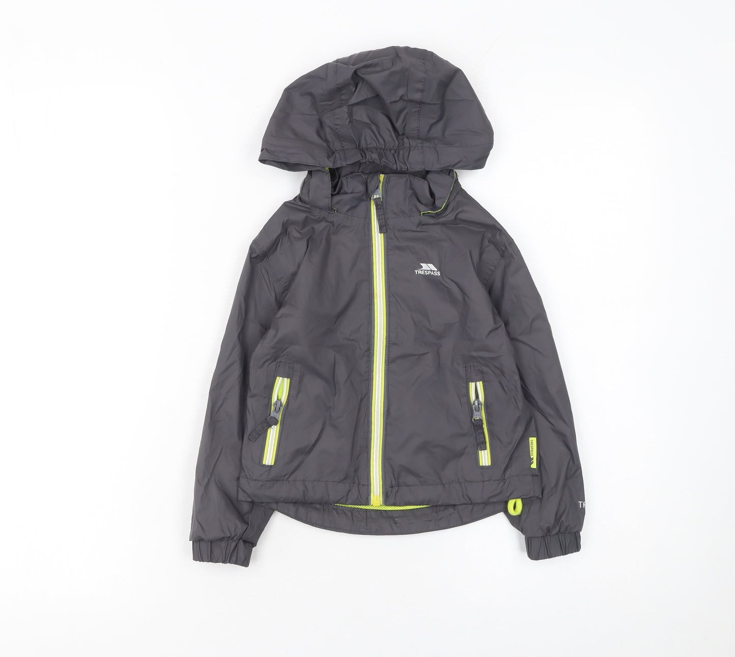 Trespass Boys Grey Waterproof Hooded Rain Coat Jacket 2-3 Years