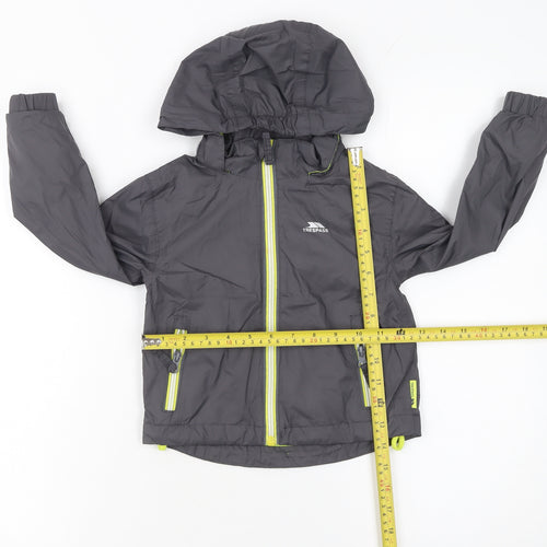 Trespass Boys Grey Waterproof Hooded Rain Coat Jacket 2-3 Years