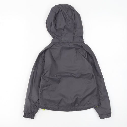 Trespass Boys Grey Waterproof Hooded Rain Coat Jacket 2-3 Years
