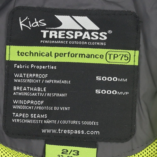 Trespass Boys Grey Waterproof Hooded Rain Coat Jacket 2-3 Years