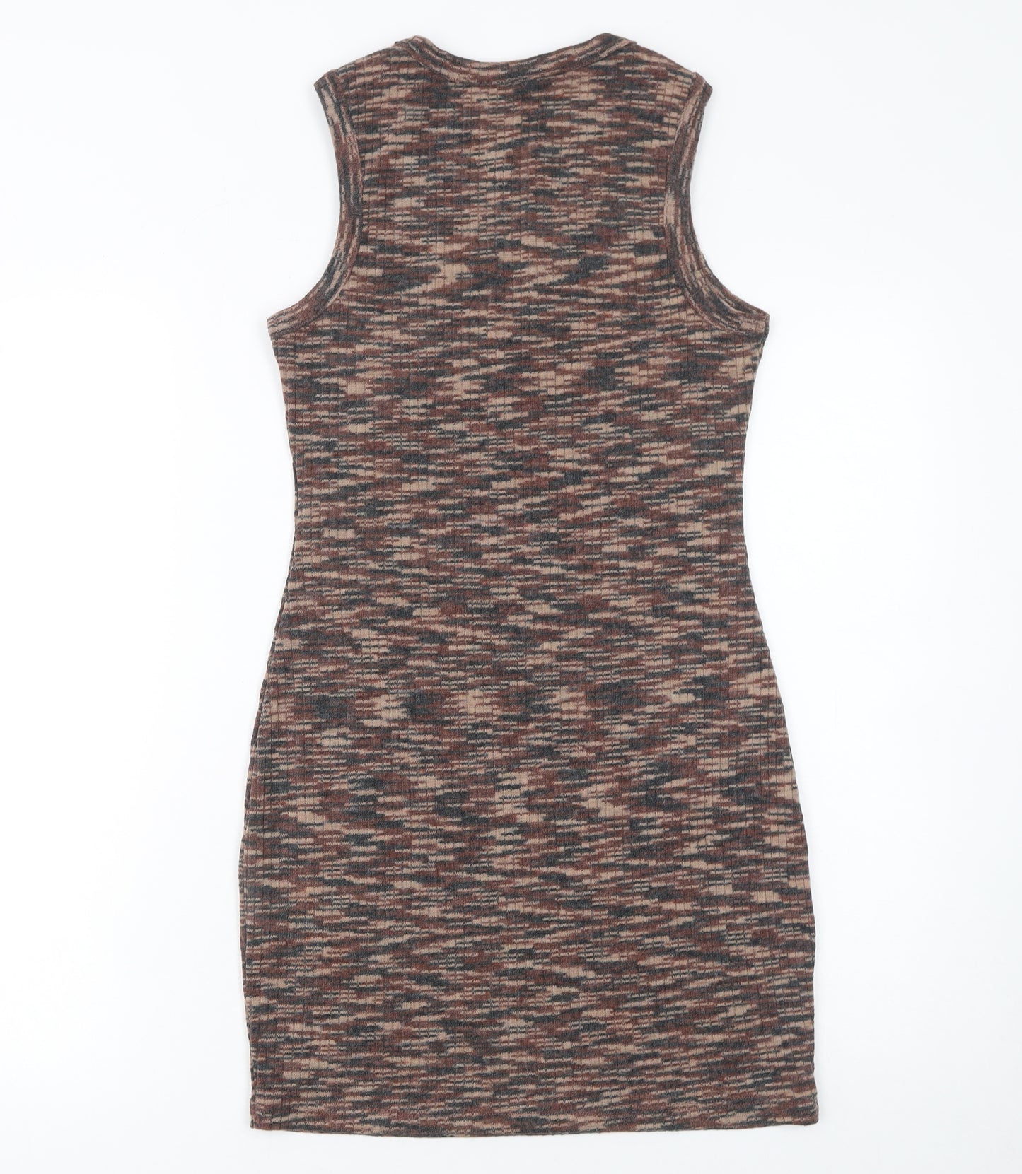 H&M Divided Women Brown Bodycon Knit Sleeveless Dress Size 8