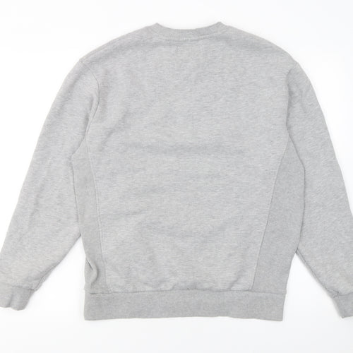 Superdry Women Grey ATHL Sweatshirt UK 6 Cotton Blend Crew Neck