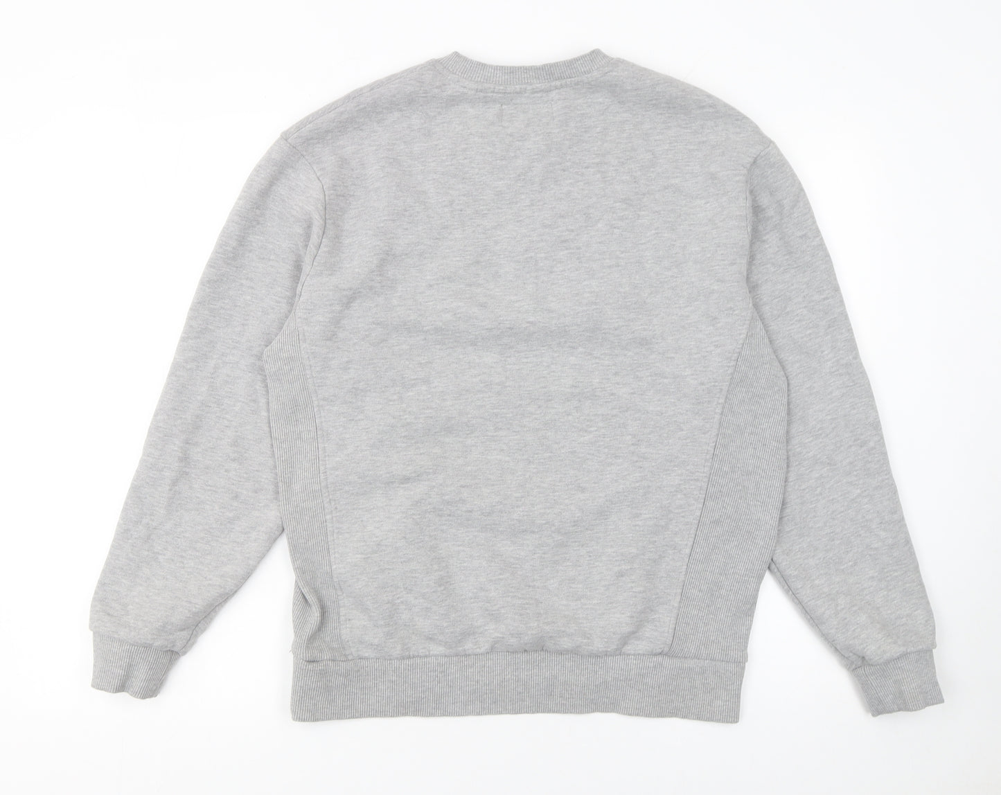 Superdry Women Grey ATHL Sweatshirt UK 6 Cotton Blend Crew Neck