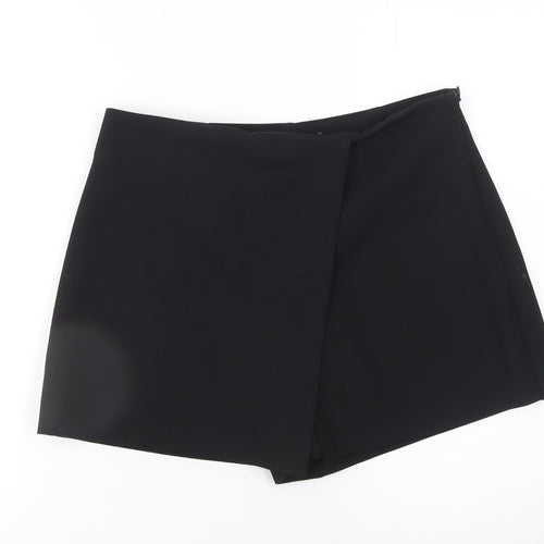 Zara Women Black Size 16 High Rise Wrap Shorts