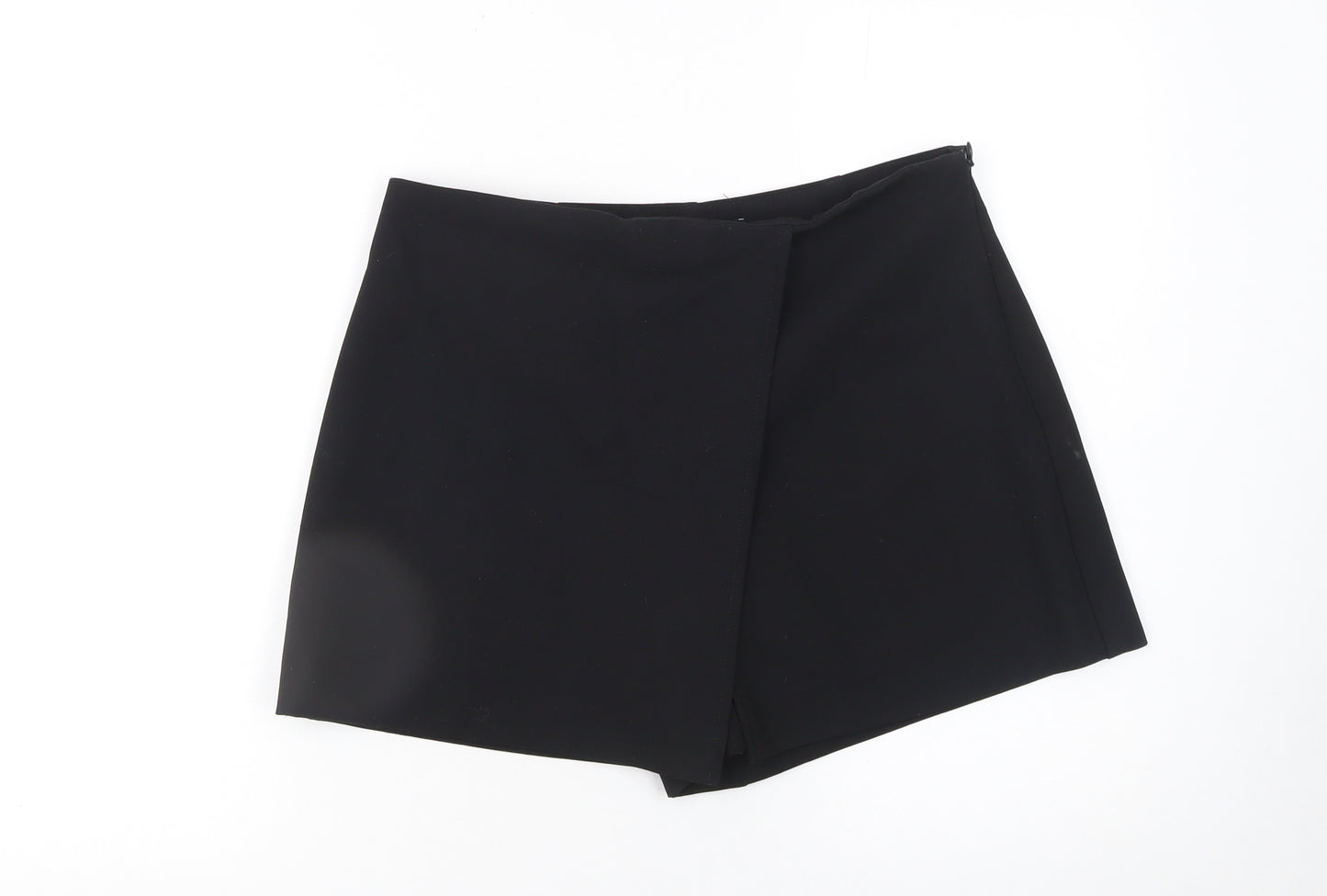 Zara Women Black Size 16 High Rise Wrap Shorts