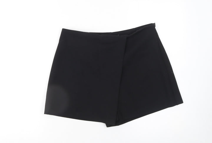 Zara Women Black Size 16 High Rise Wrap Shorts
