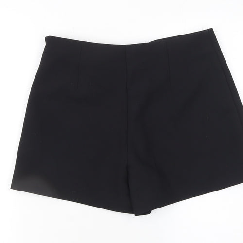 Zara Women Black Size 16 High Rise Wrap Shorts