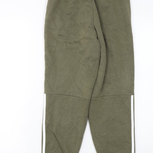 Adidas Boys Green Jogger Trousers 11-12 Years Activewear Elastic Waist
