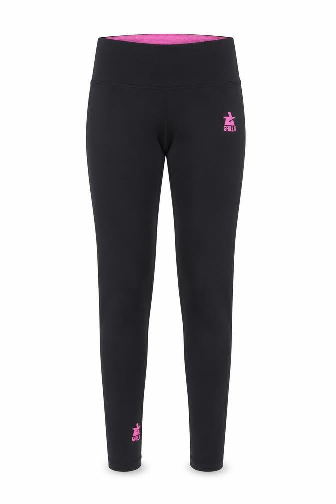 Front view of Grilla Women's Black Small Leggings Breathable Stretch Activewear