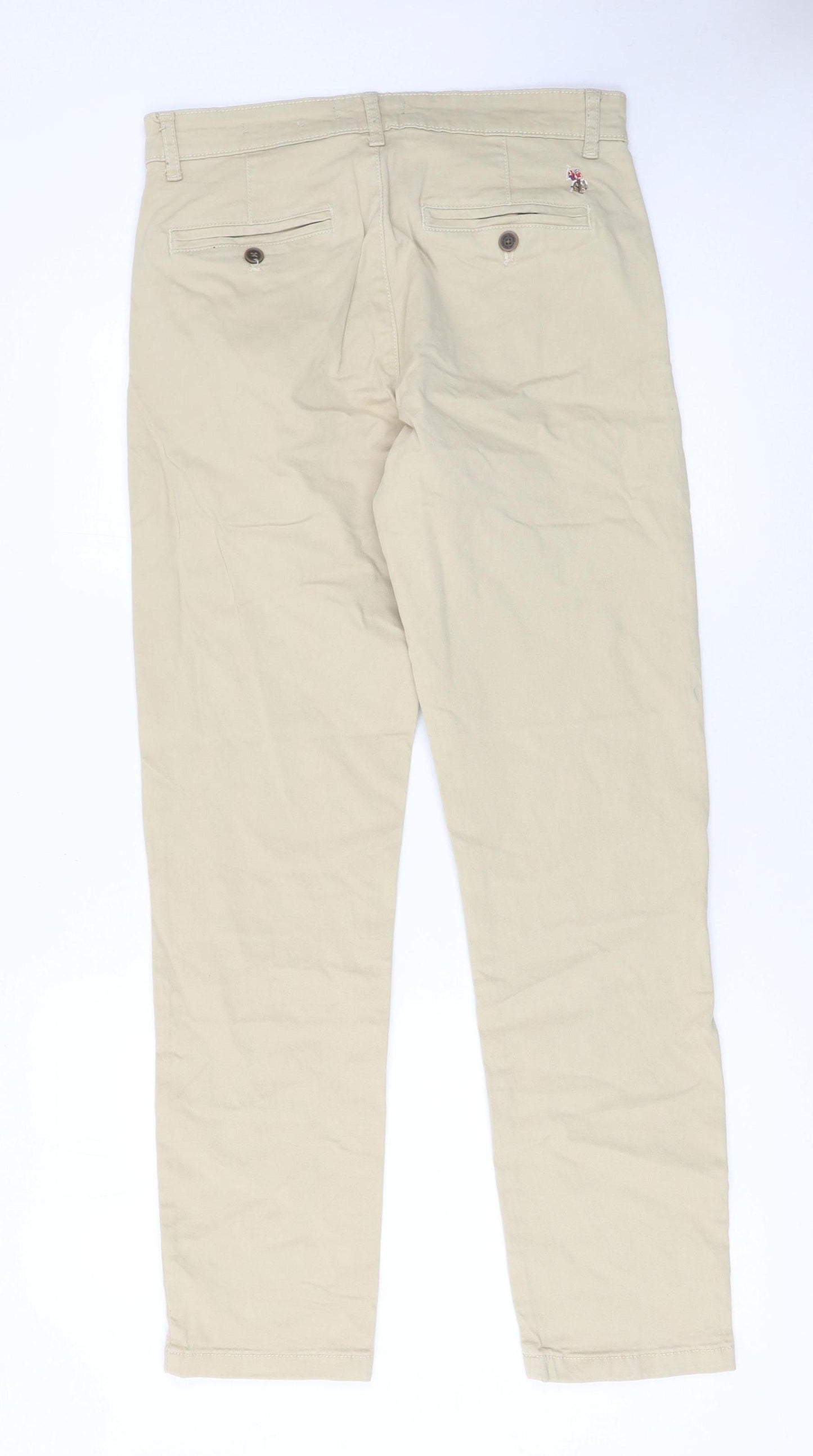 U.S. Polo Assn. Men's Beige Chino Trousers 30R Regular Fit
