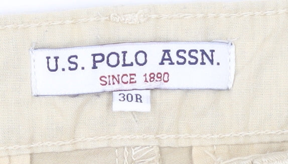 U.S. Polo Assn. Men's Beige Chino Trousers 30R Regular Fit