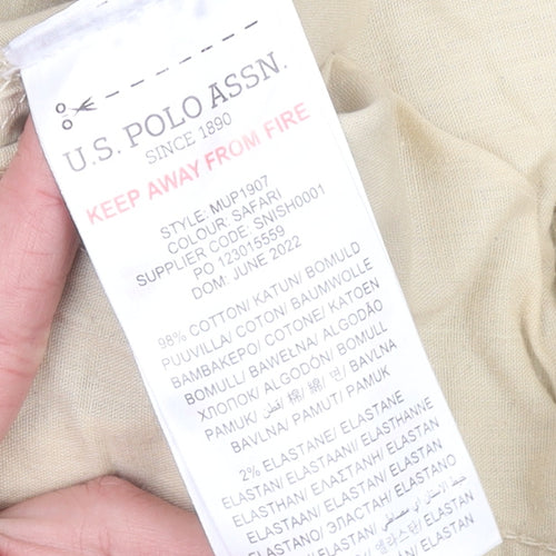 U.S. Polo Assn. Men's Beige Chino Trousers 30R Regular Fit
