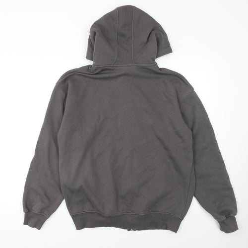 Bershka Women Grey Full Zip Hoodie Size S Cotton Blend Casual