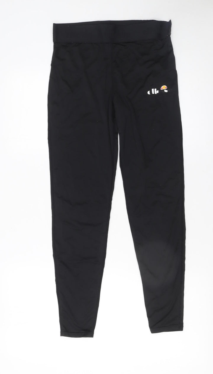Ellesse Womens Black Leggings Size 12 Slim Fit Activewear Trousers