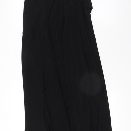 Marina Womens Black One Shoulder Long Formal Dress Size 18