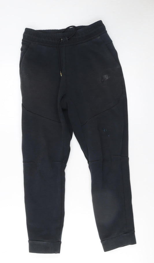 Nike Boys Black Fleece Jogger Trousers L 147-158cm Elastic Waist Pockets