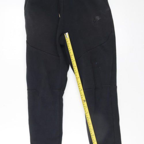 Nike Boys Black Fleece Jogger Trousers L 147-158cm Elastic Waist Pockets