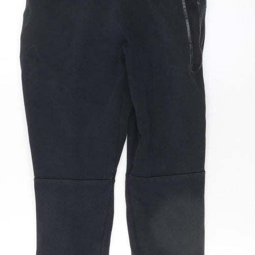 Nike Boys Black Fleece Jogger Trousers L 147-158cm Elastic Waist Pockets