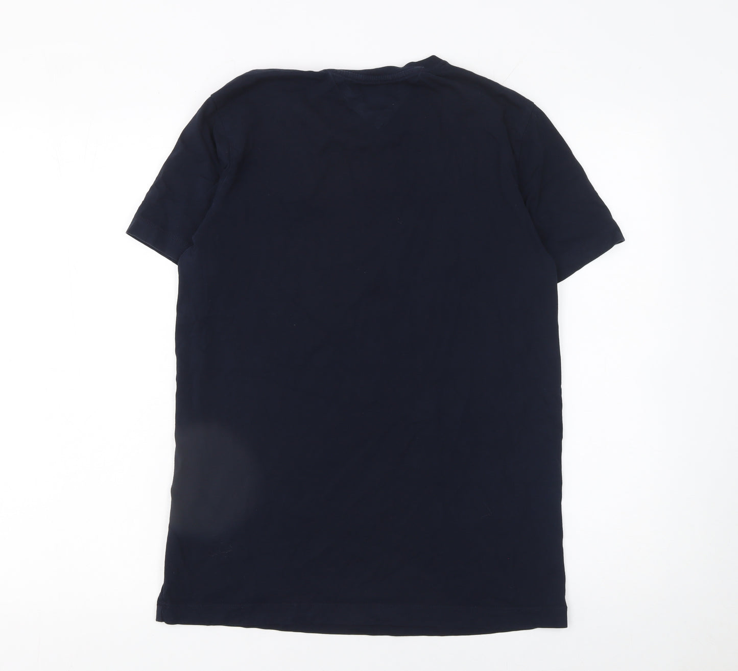 Tommy Hilfiger Men Blue Slim Fit Logo Graphic Cotton T-Shirt M
