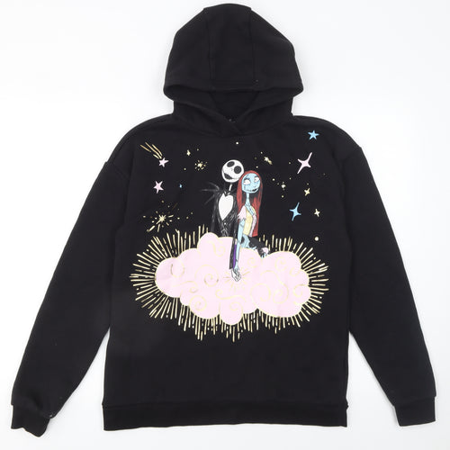 Disney Girls Black Hoodie 13-14 Years Pullover Graphic Themed Sweatshirt