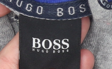 Hugo Boss Men's Grey Full Zip Hoodie Size S Lightweight Cotton