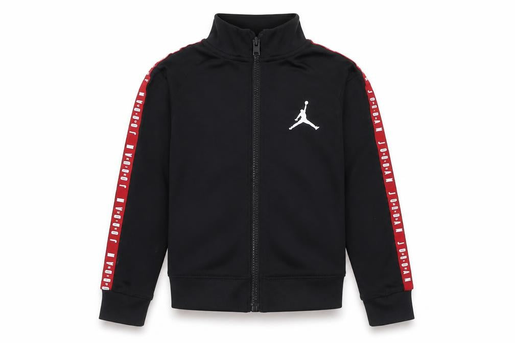 Front view of Jordan boys’ black 2-3 years track jacket full zip sportswear
