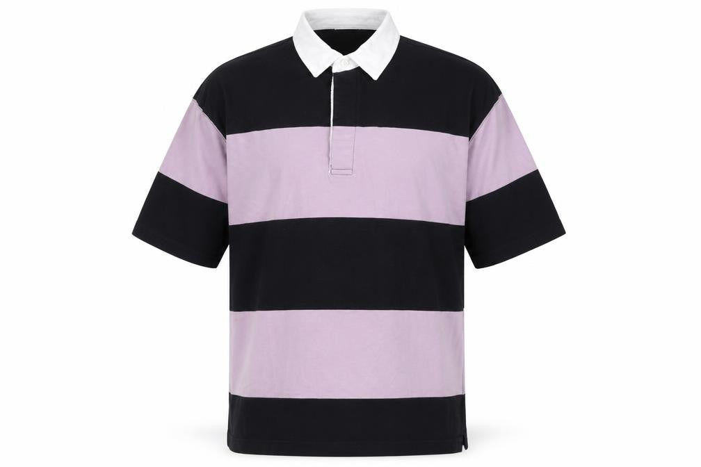 H&M Men’s Multicoloured Striped Polo Shirt M Relaxed Fit Cotton