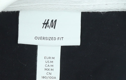 H&M Men’s Multicoloured Striped Polo Shirt M Relaxed Fit Cotton