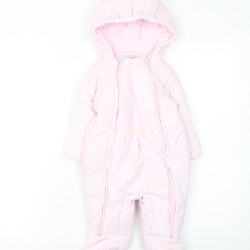 Prémaman Pink Hooded Snowsuit 6-9 Months Unisex Baby Winter Padded Suit