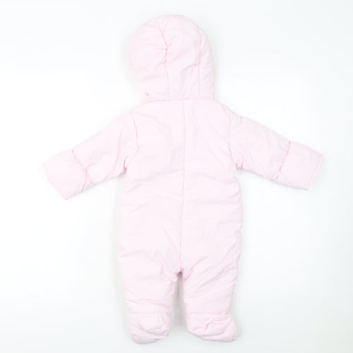 Prémaman Pink Hooded Snowsuit 6-9 Months Unisex Baby Winter Padded Suit