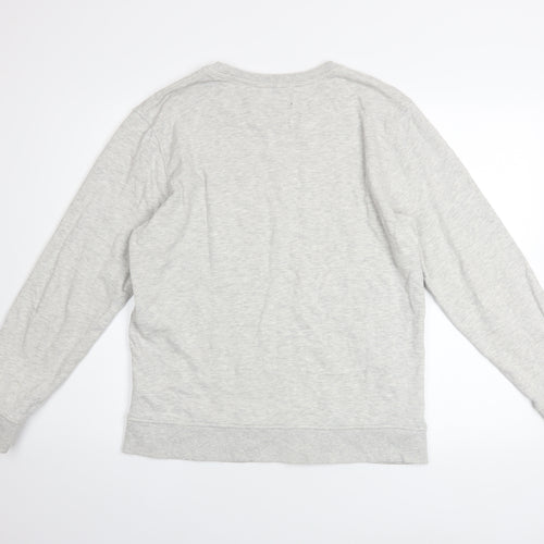 Jack & Jones Men's Grey Graphic Pullover Sweatshirt L