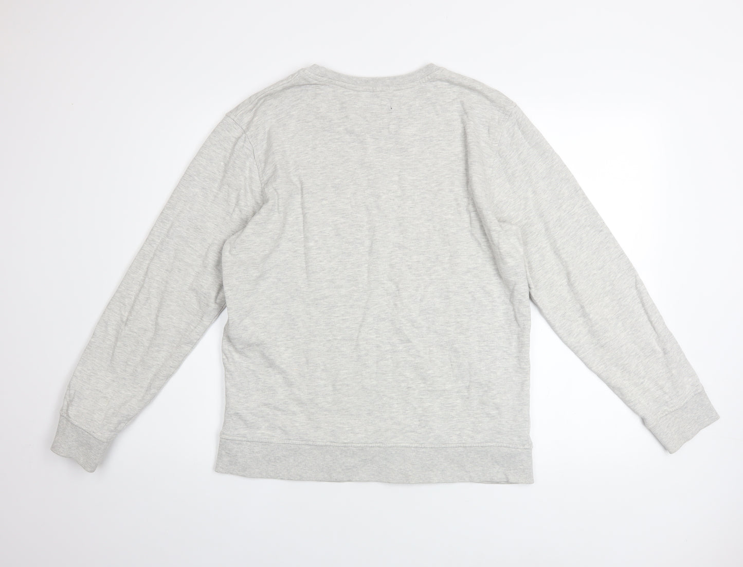 Jack & Jones Men's Grey Graphic Pullover Sweatshirt L
