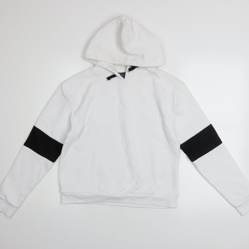 New Look Girls White Colourblock Hoodie 12-13 Years Pullover Sweatshirt